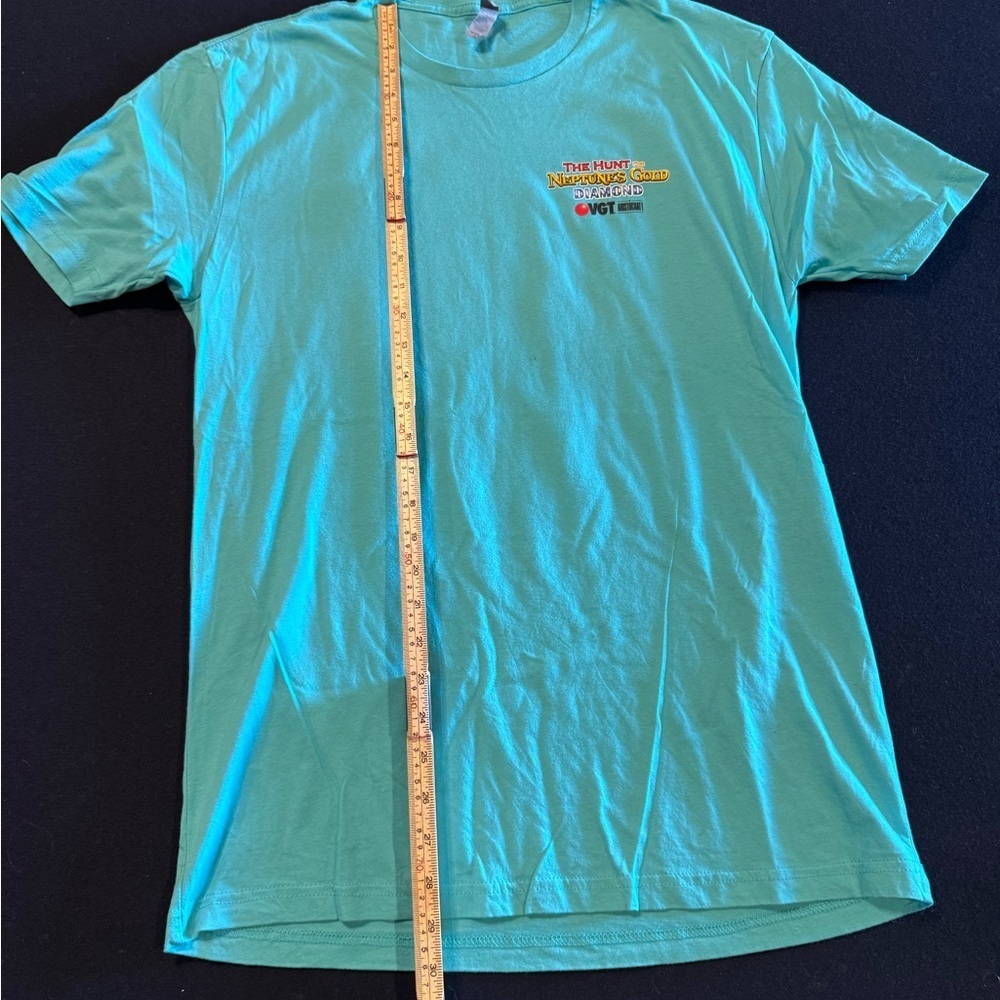 RARE VGT Hunt for Neptune Casino Slot Turquoise Graphic T-Shirt Sz L - Picture 4 of 12